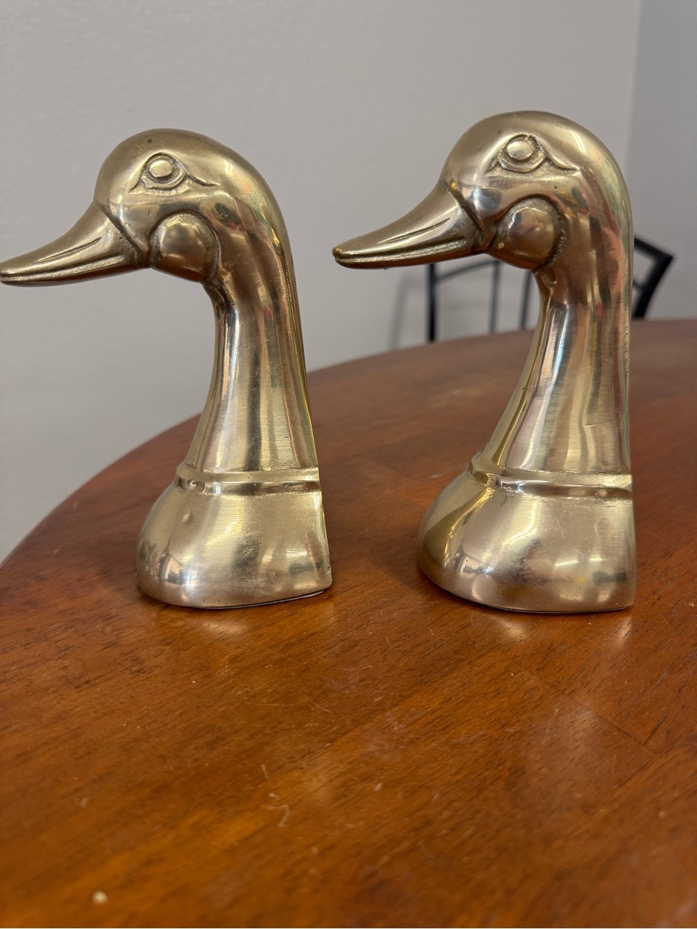 Elegant brass duck bookends vintage 6.5 inches times 3.5 inches